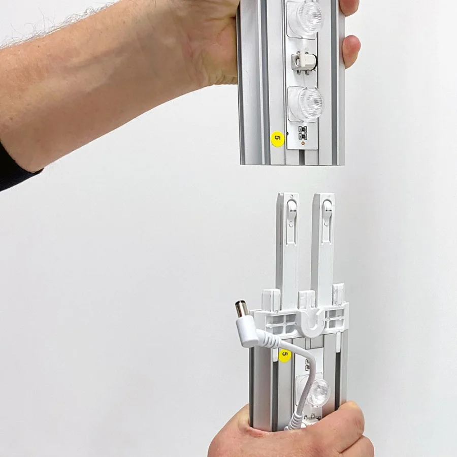 LED Lichtwand, LED-Tex, doppeltseitig, LED-beleuchteter Textilrahmen, 85 x 200 cm – Bild 4