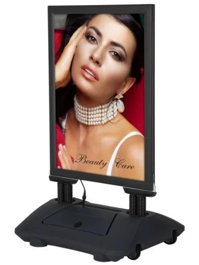 Wind-LED Pro Waterbase Kundenstopper mit Batterie, A1, Schwarz