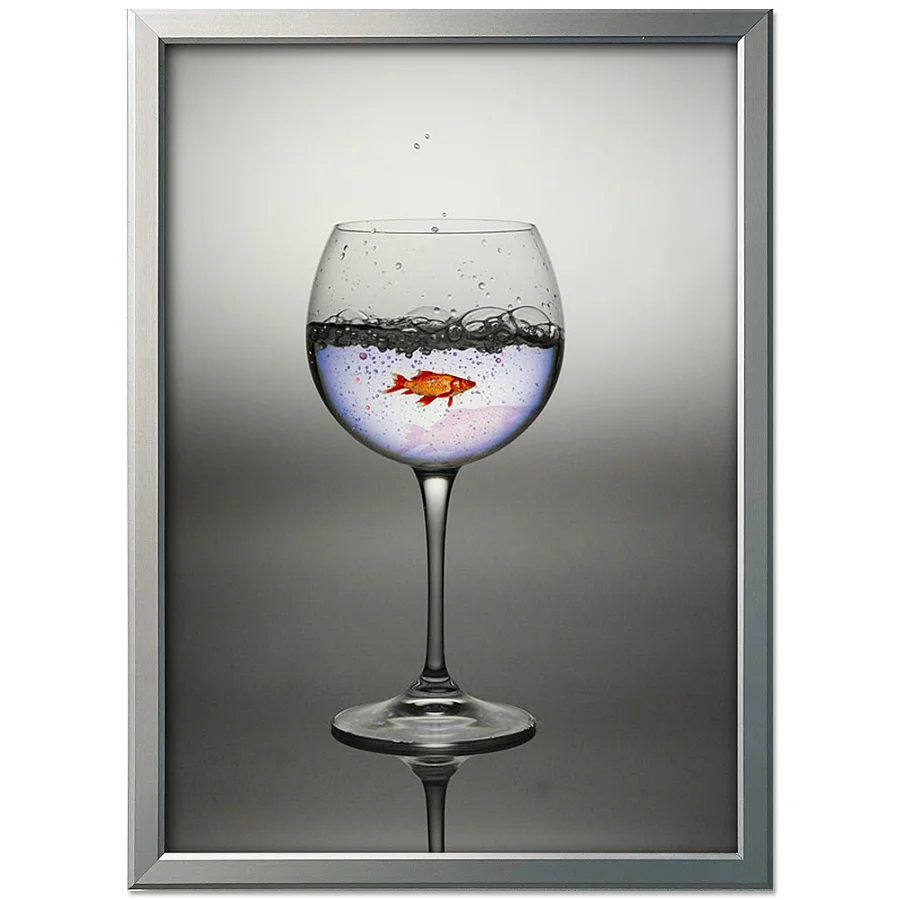 Klapprahmen, 20 mm Aluminium Flachprofil, Silber, A4 - 21 x 29,7 cm