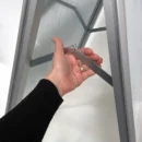 Kundenstopper, Alu-Line Rondo, silber, A1 - 59,4 x 84,1 cm