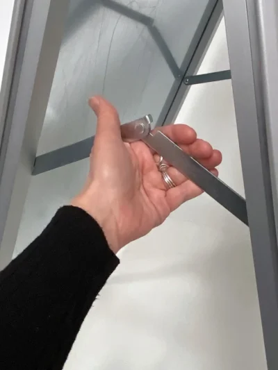 Kundenstopper, Alu-Line Rondo, silber, A1 - 59,4 x 84,1 cm