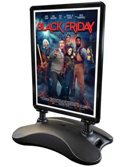 Kundenstopper, Wind-Sign Waterbase Basic, 32 mm, Schwarz, B2 - 50 x 70 cm