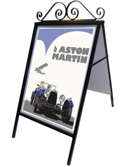 Kundenstopper Antique, aus Stahl inkl. Frontplatten, B2, 50 x 70 cm, Schwarz